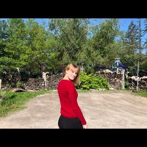 Red long sleeve sweater